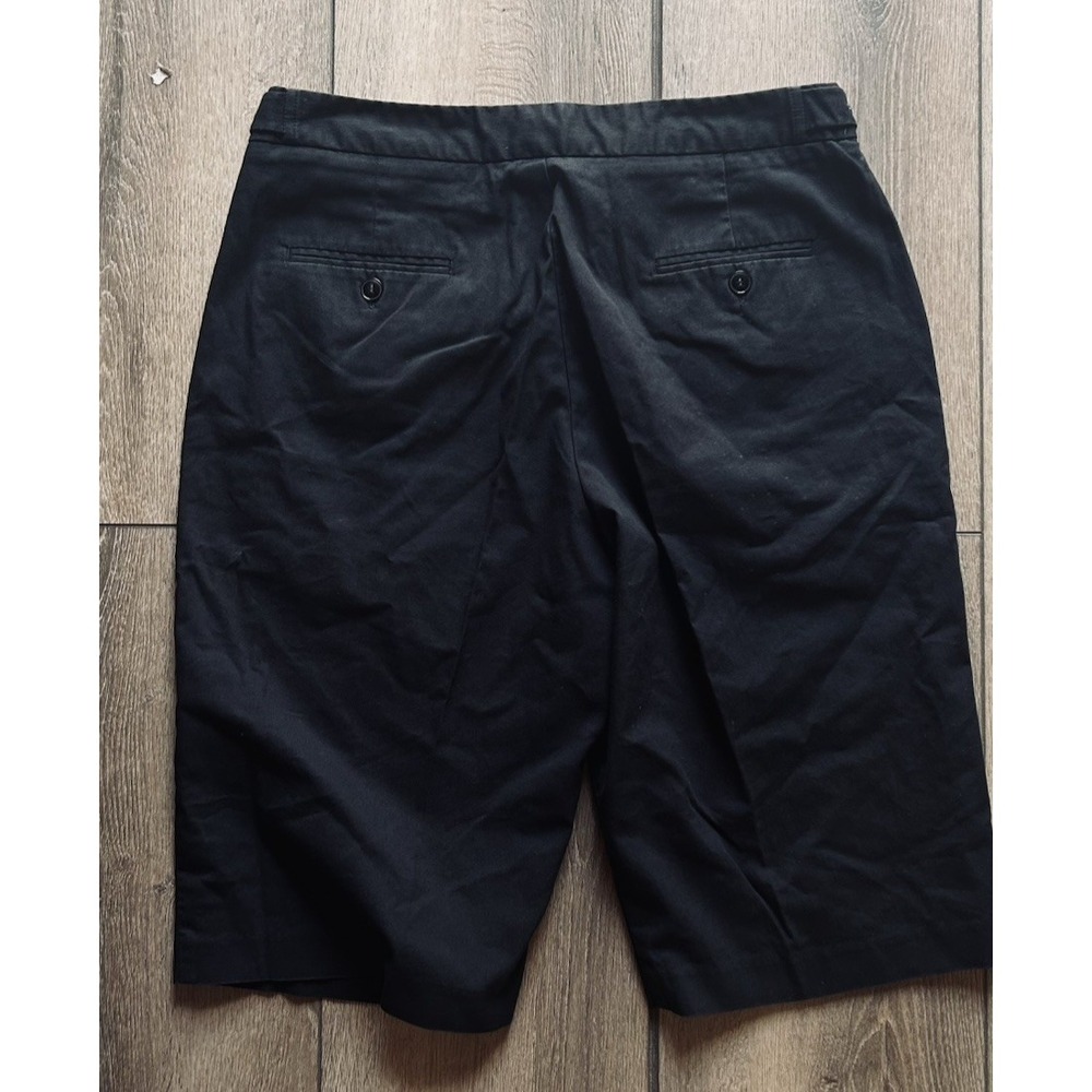 Bamboo Traders Black Flat Front Cropped Capri Pants Cotton/Spandex  Size 12 - Picture 2 of 6